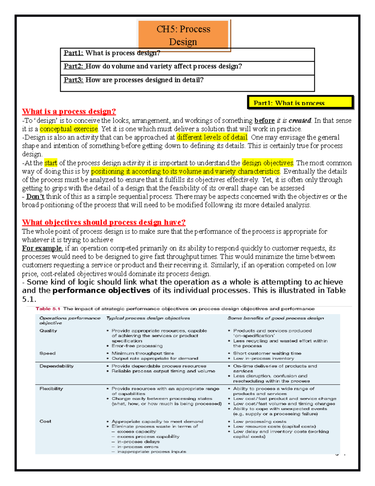 Chapter five Da7e7a Operatons Management - What is a process design ...