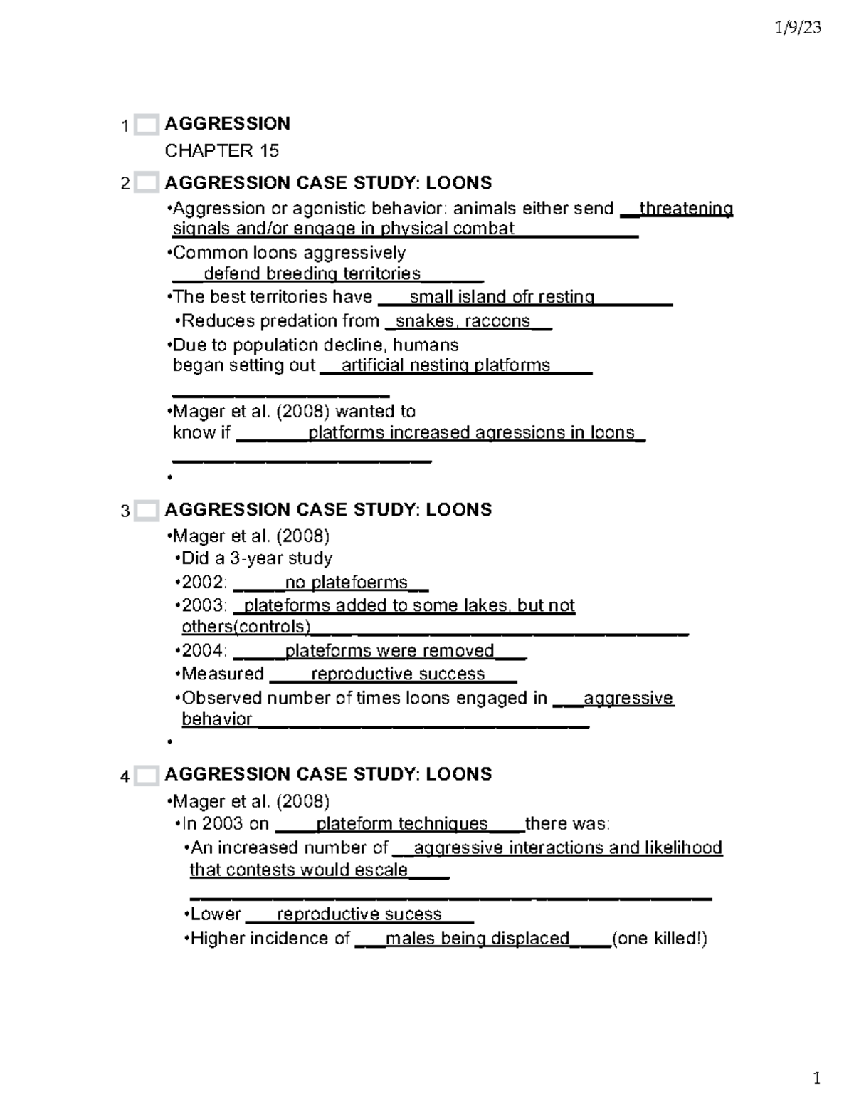 case study 9 conditioning aggression