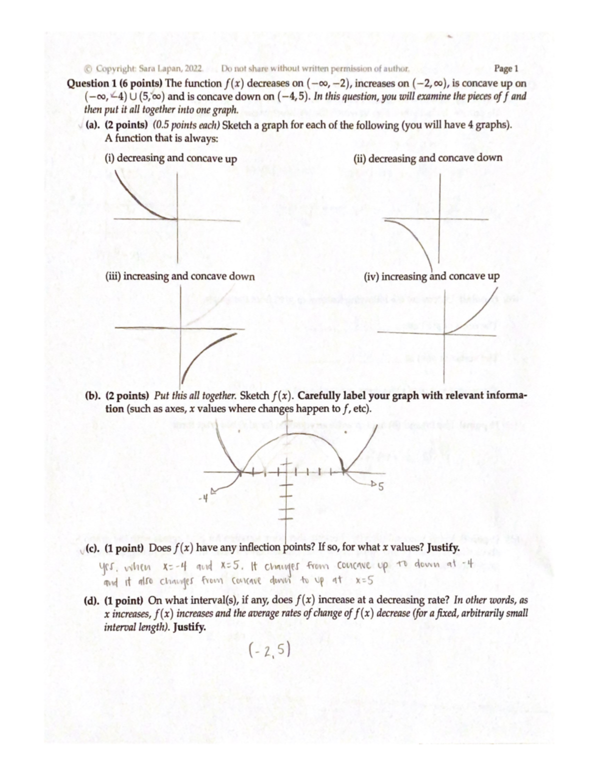 Math Worsheet 1 Math 6B - Math Worksheet One, For The Course Math 6B ...