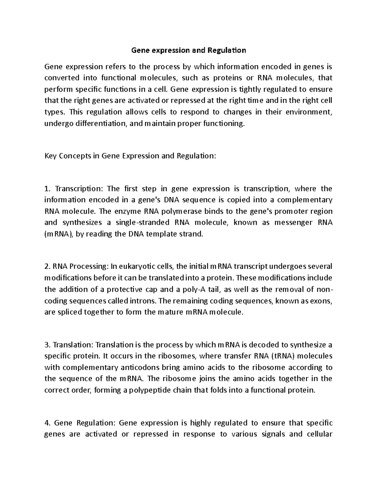 Gene expression and Regulation - Gene expression is tightly regulated ...