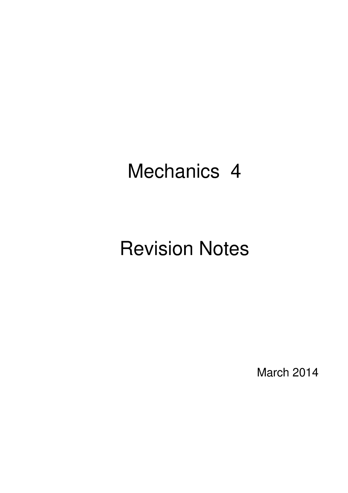 Mechanics 4 Revision Notes March 2014 - 𝐵𝐵𝐵𝐵 ⃗ , The Vector From B To A ...