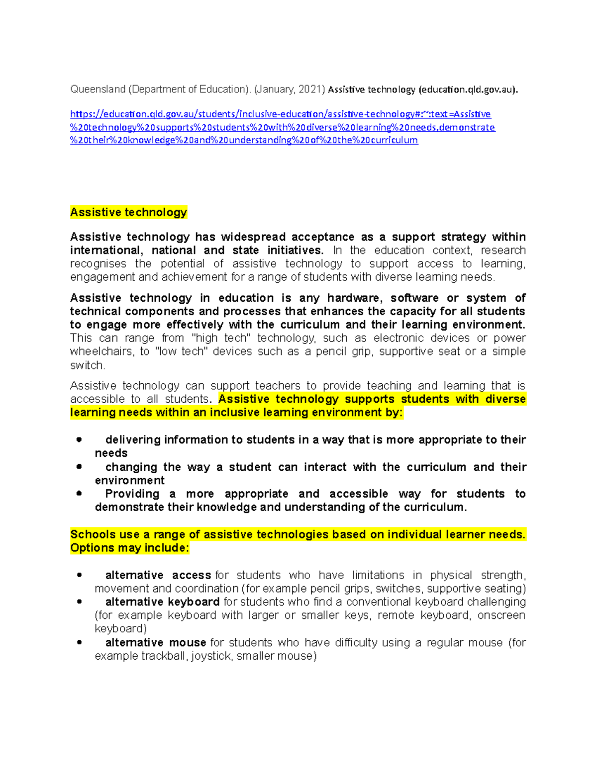 Use and Application of Assistive Technology in Inclusive Education ...
