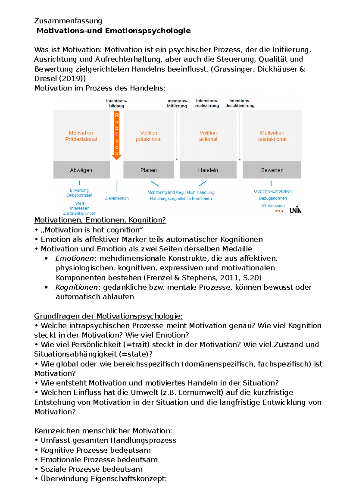Zusammenfassung Emotions- Und Motivationspsychologie - Zusammenfassung ...