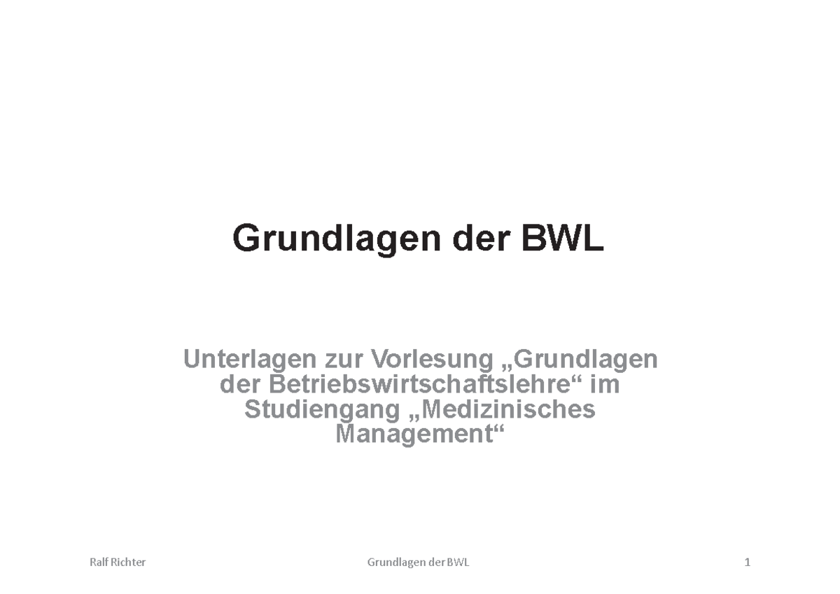 Skript Kurz 20230111 - Hallo - Grundlagen Der BWL Unterlagen Zur ...