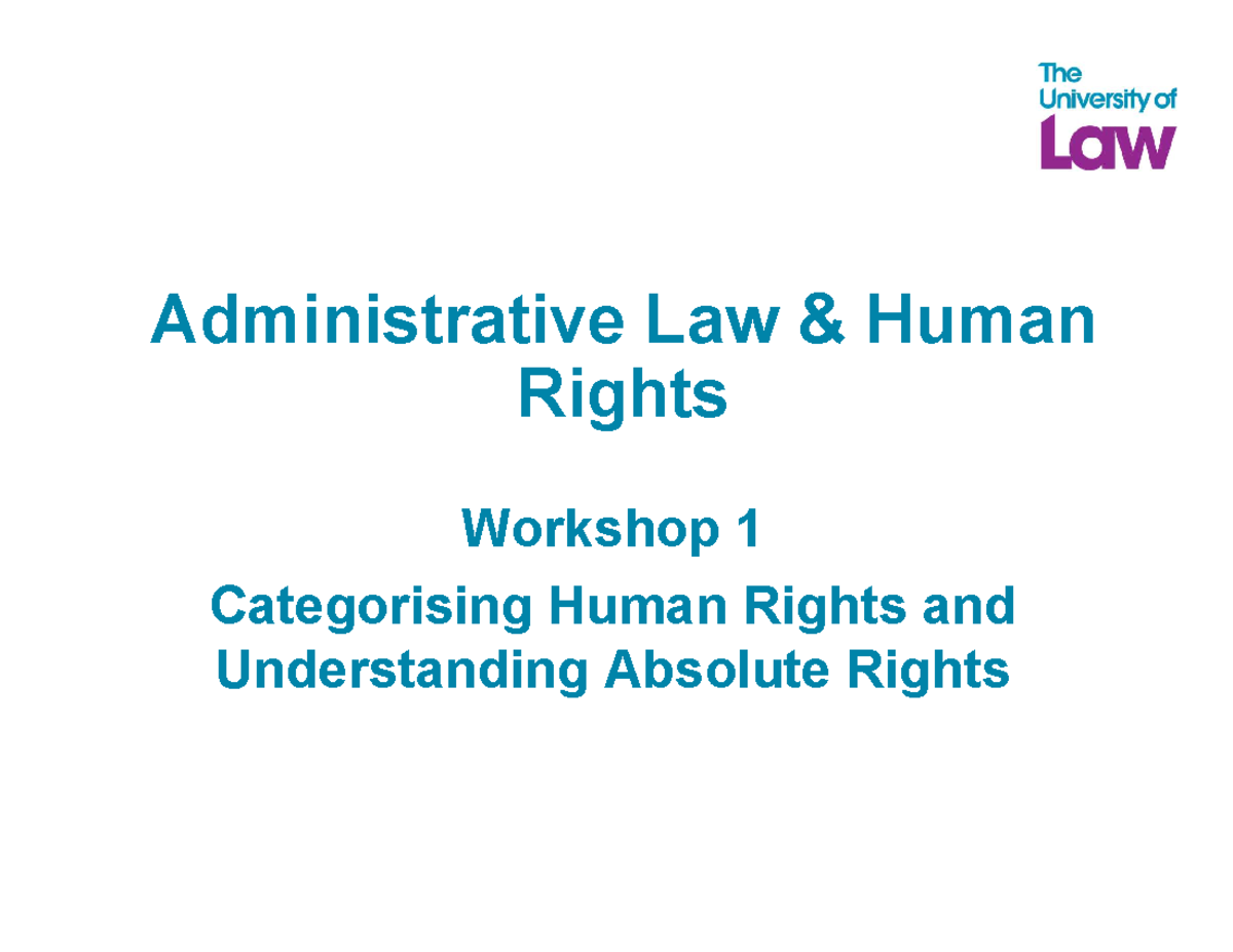 Engage - Unit 1 - Administrative Law & Human Rights Workshop 1 ...