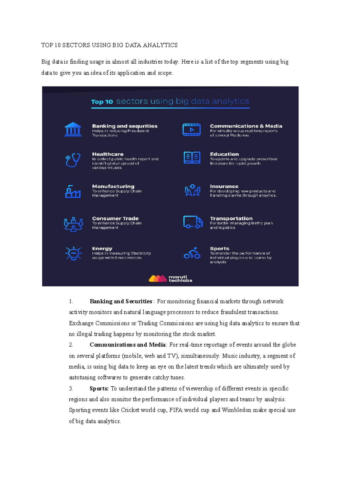 Need of big data analytics - TOP 10 SECTORS USING BIG DATA ANALYTICS ...