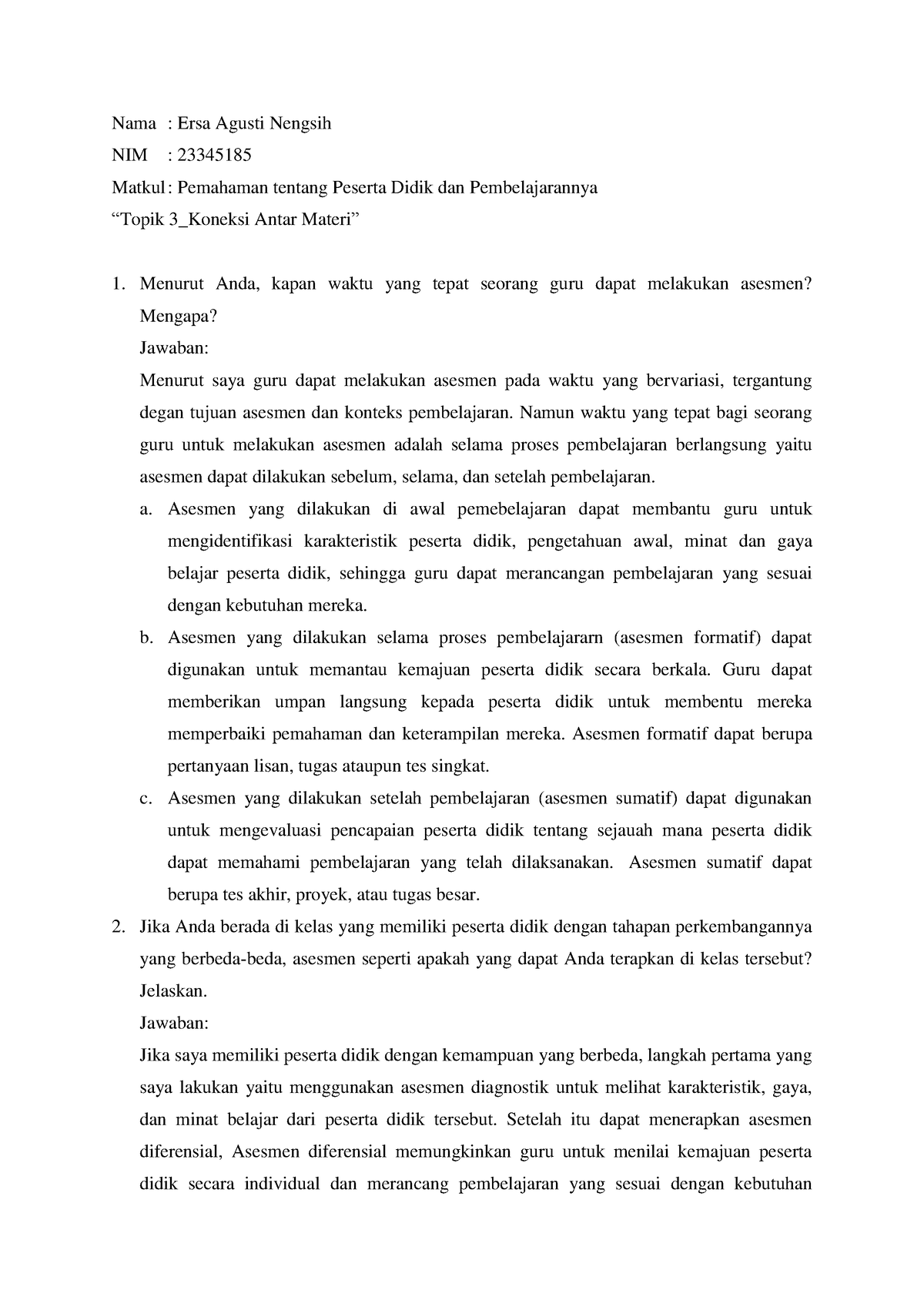 PPDP Topik 3 Koneksi Antar Materi - Nama : Ersa Agusti Nengsih NIM ...