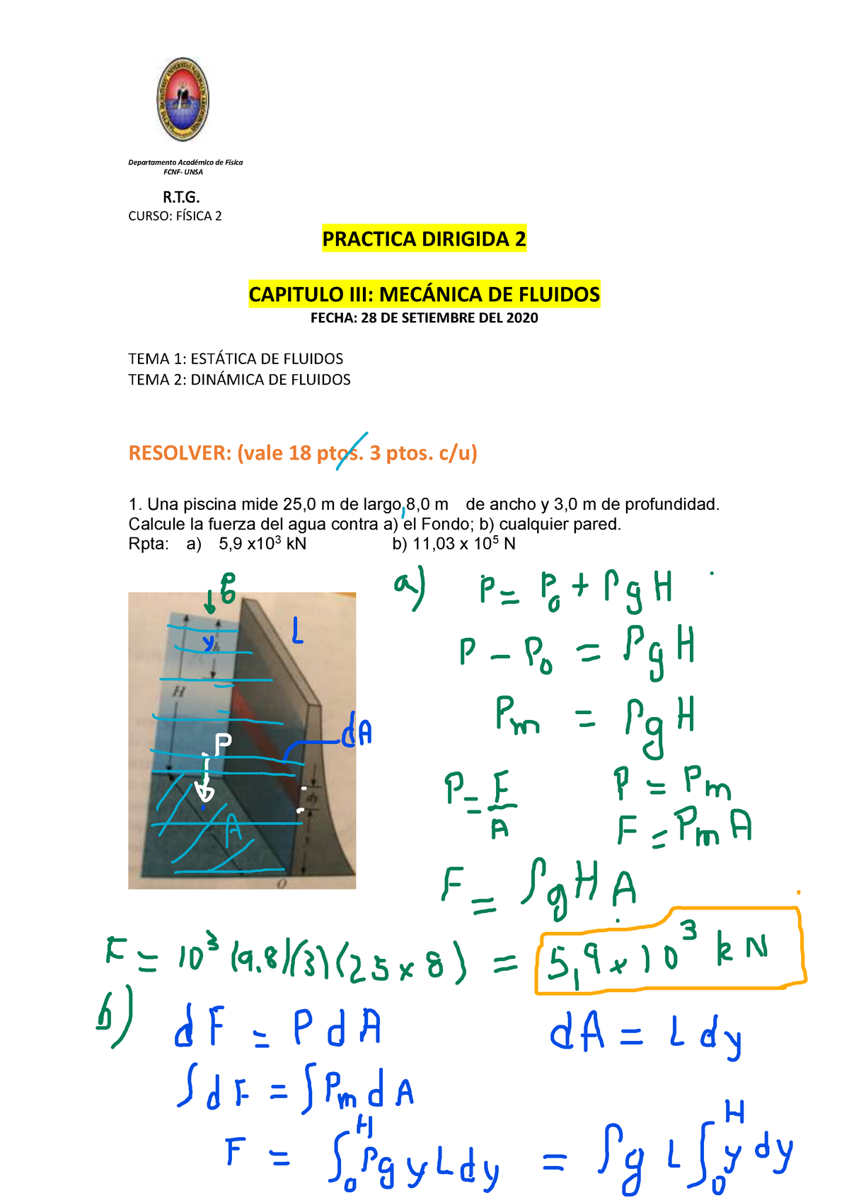 Practica De Mecanica De Fluidos-explicación - Fisica - UNSA - Studocu