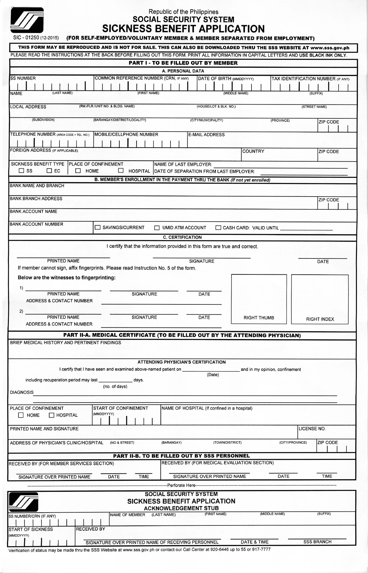 SSS Sickness Benefit Form Psychology Studocu