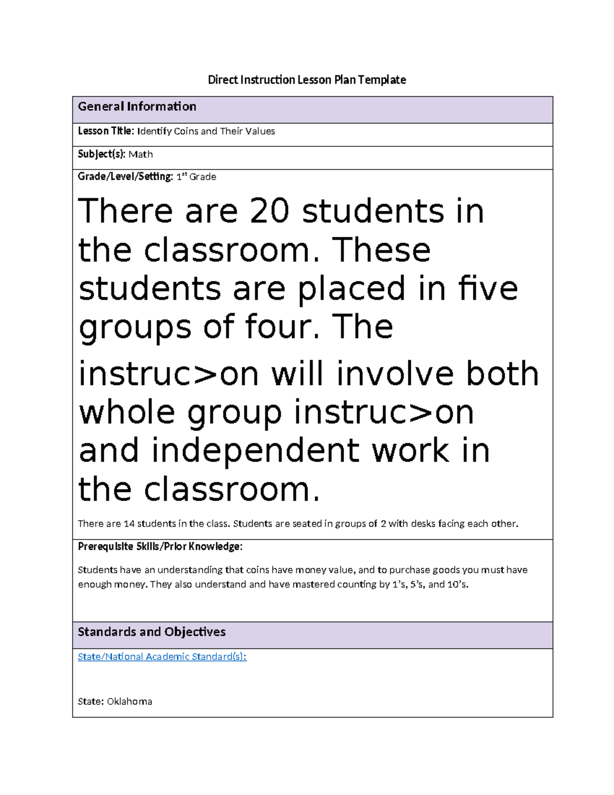 D091 Task 2 Part 1 - Intro. to Curriculum, Inst., and Assessment ...