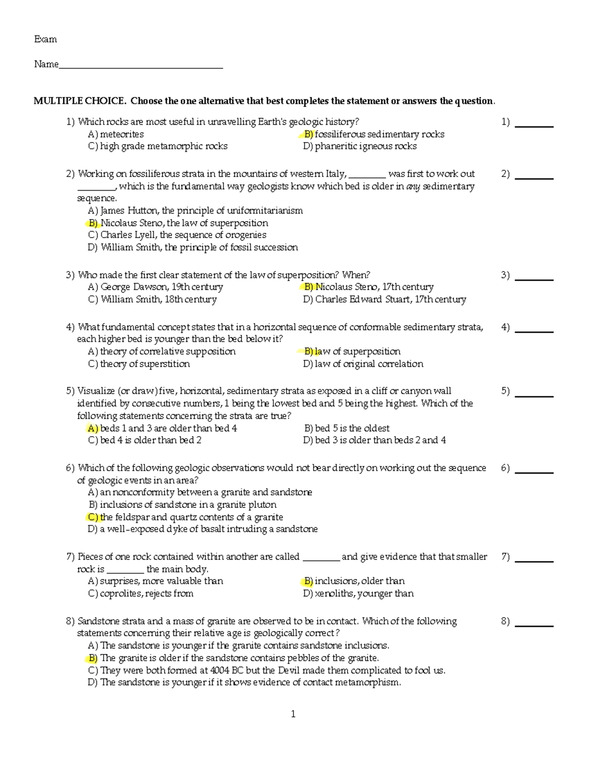 Chapter 8 - Marked notes - Exam Name ...
