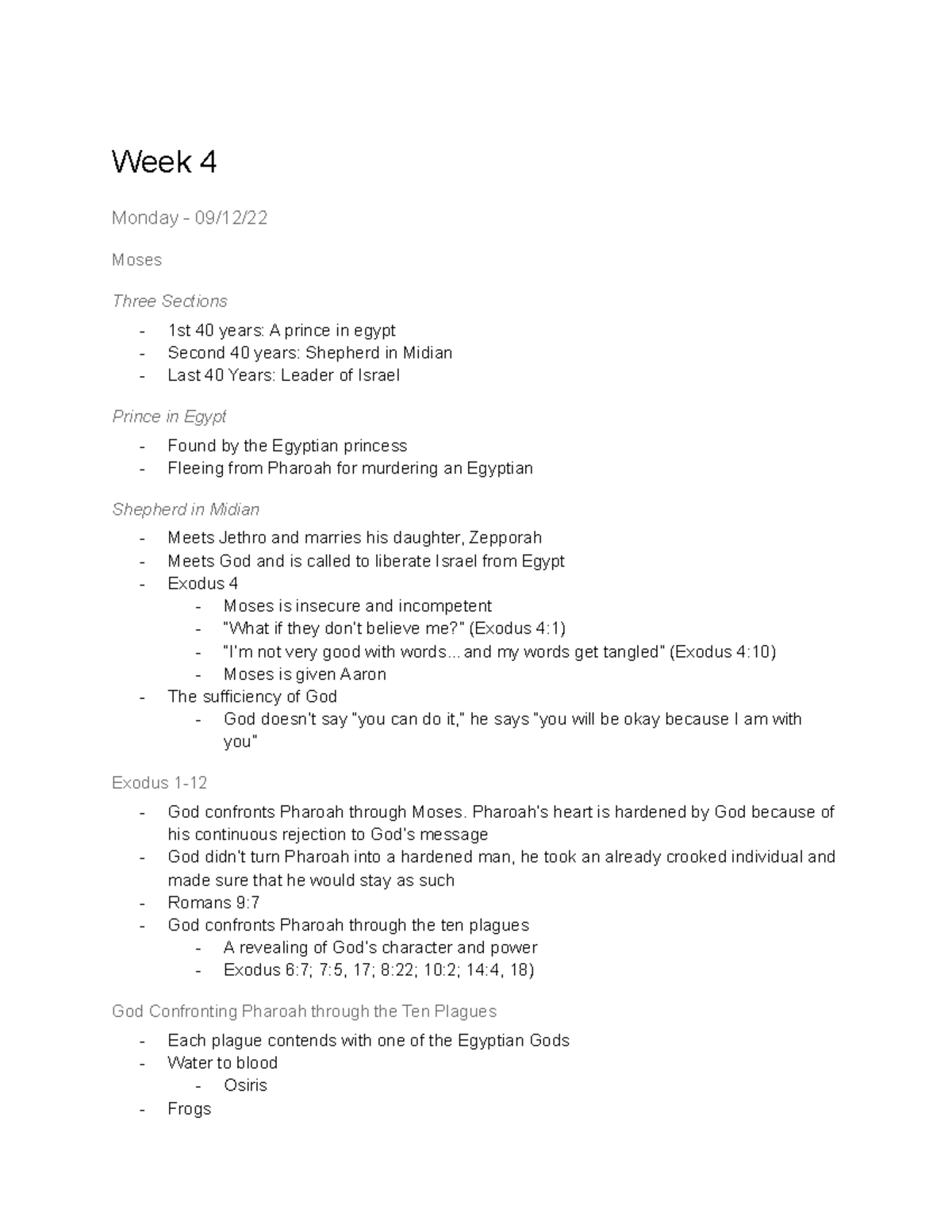 Week 4 - Lecture Notes From Week Four; Professor Matthew Bovard - Week ...