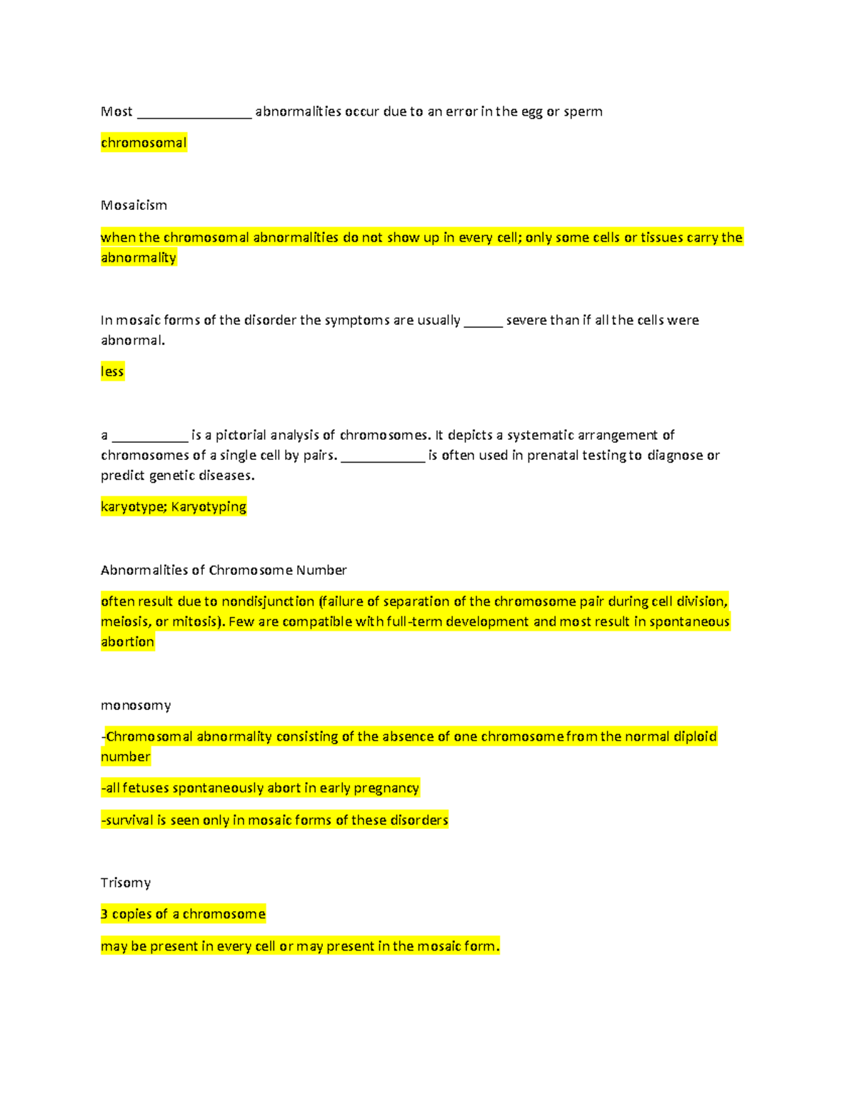 Document cytogenetics/genetic abnormalities - Biology - Studocu