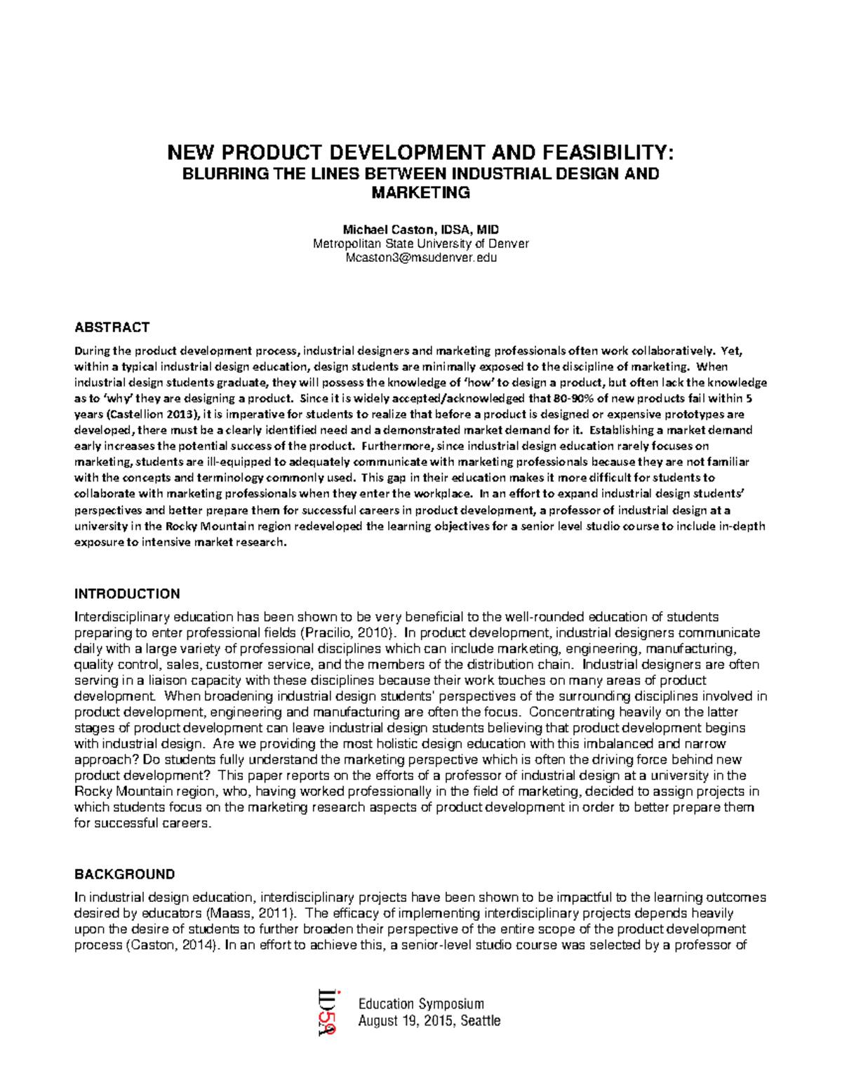 Final - New Product Development and Feasibility - NEW PRODUCT ...