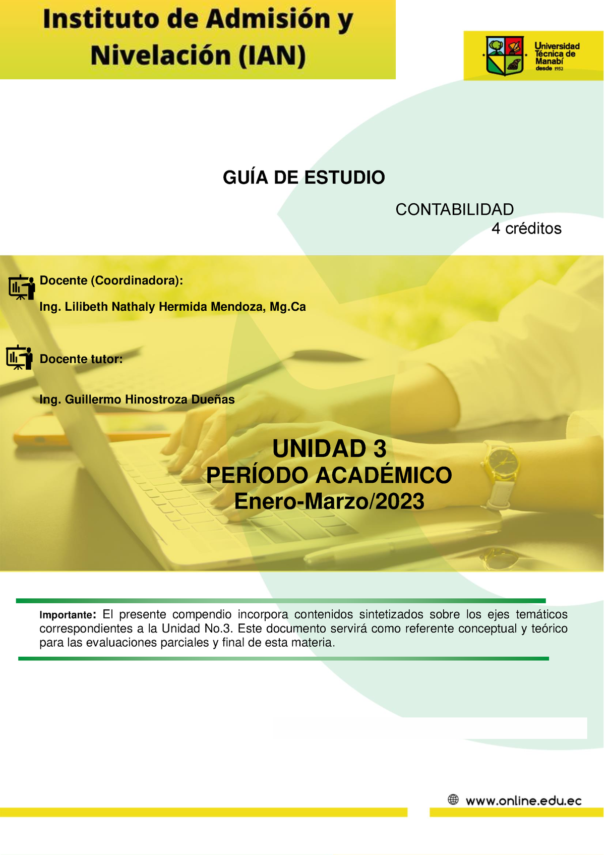 GUIA DE Estudio DE Contabilidad - Unidad 3 - GUÍA DE ESTUDIO ...