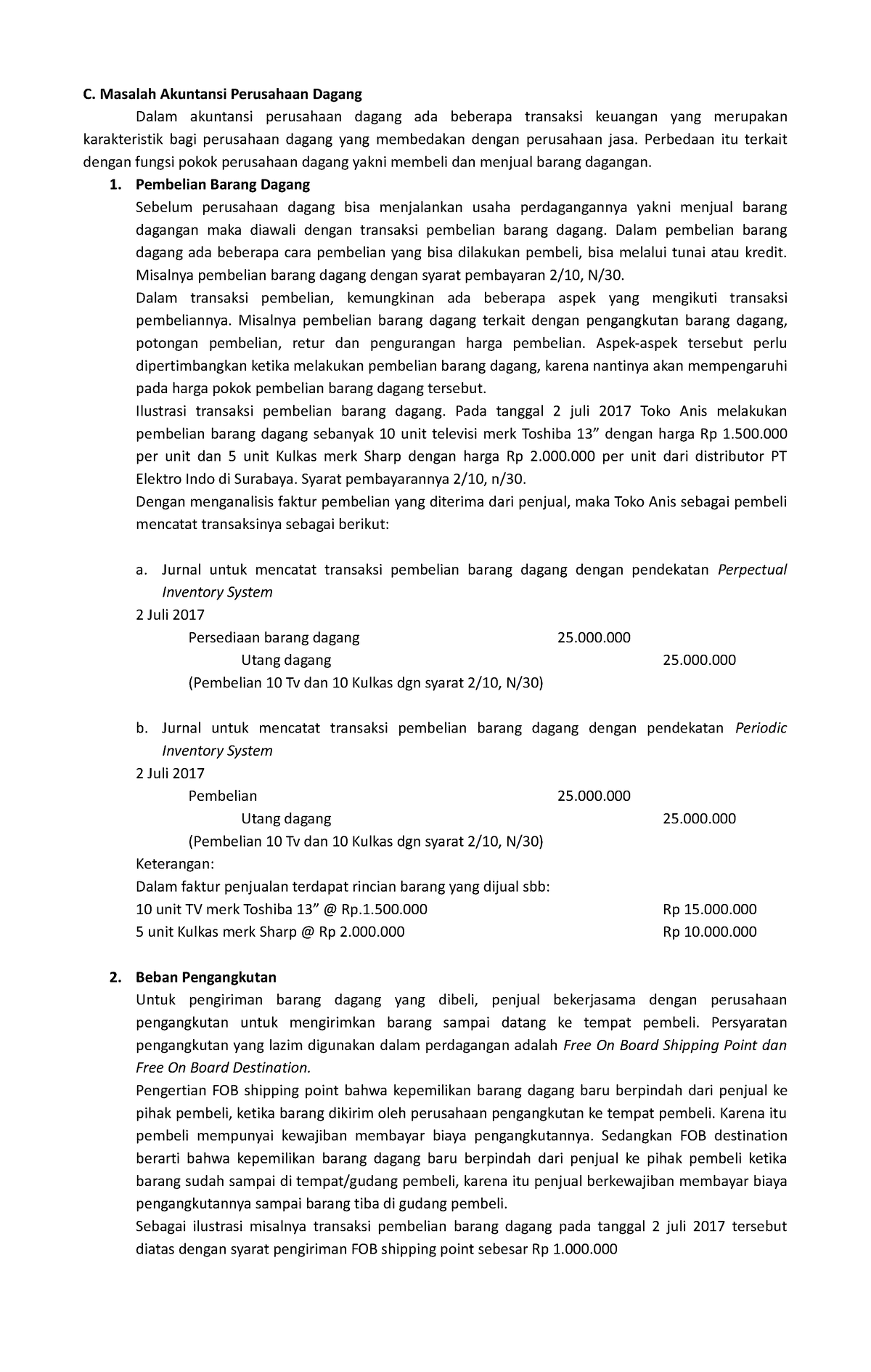 Akuntansi Part II - C. Masalah Akuntansi Perusahaan Dagang Dalam ...