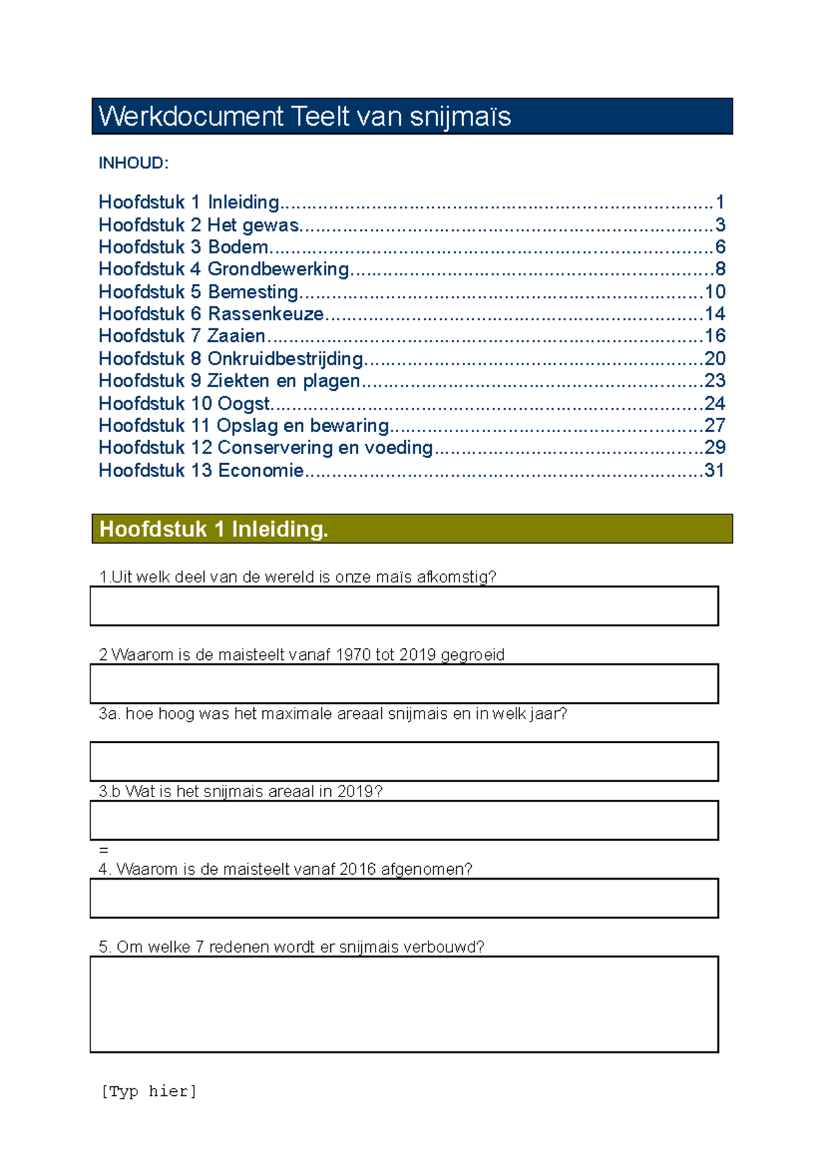 Mais werkboek 2022 - Werkdocument Teelt van snijmaïs INHOUD: Hoofdstuk ...