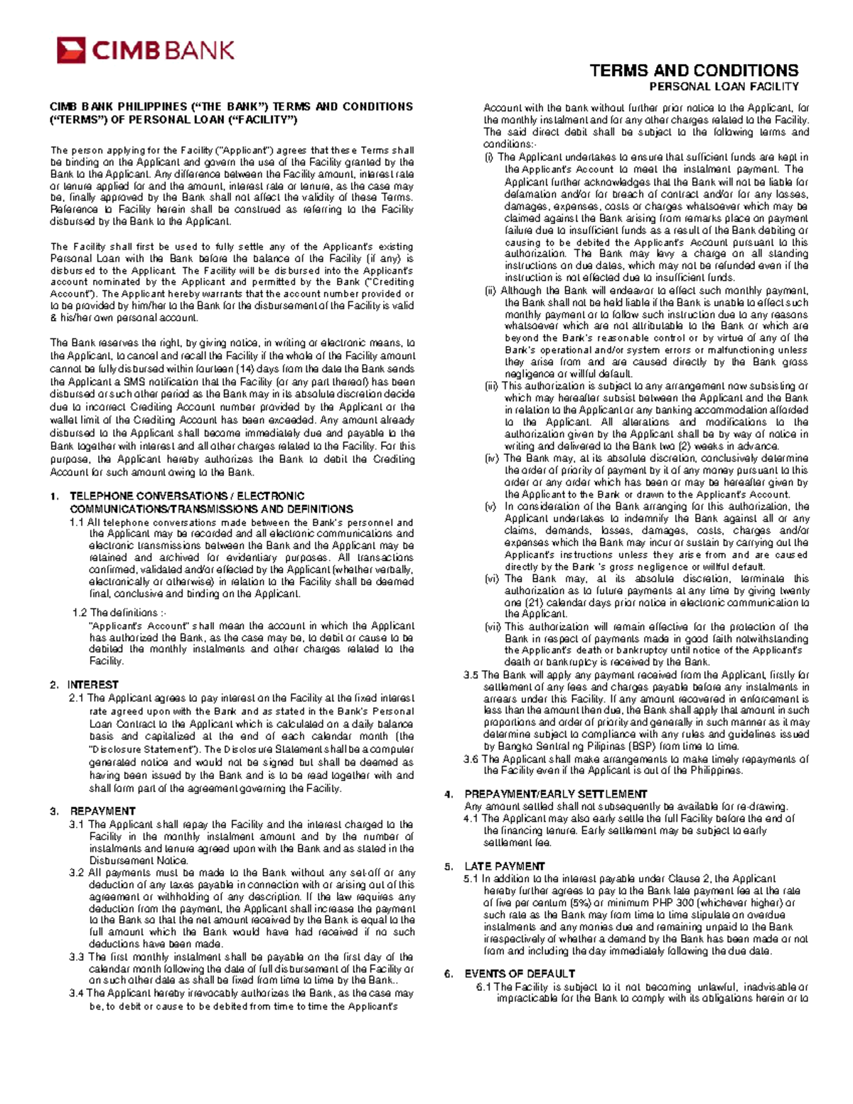 TCS Personalloan 14082020 CIMB BANK PHILIPPINES