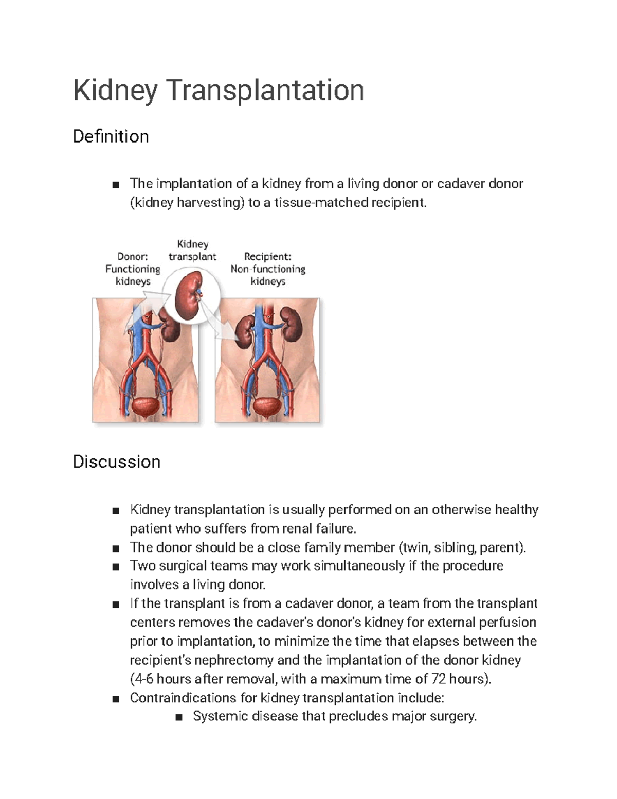 Kidney Transplantation Kidney Transplantation Definition The
