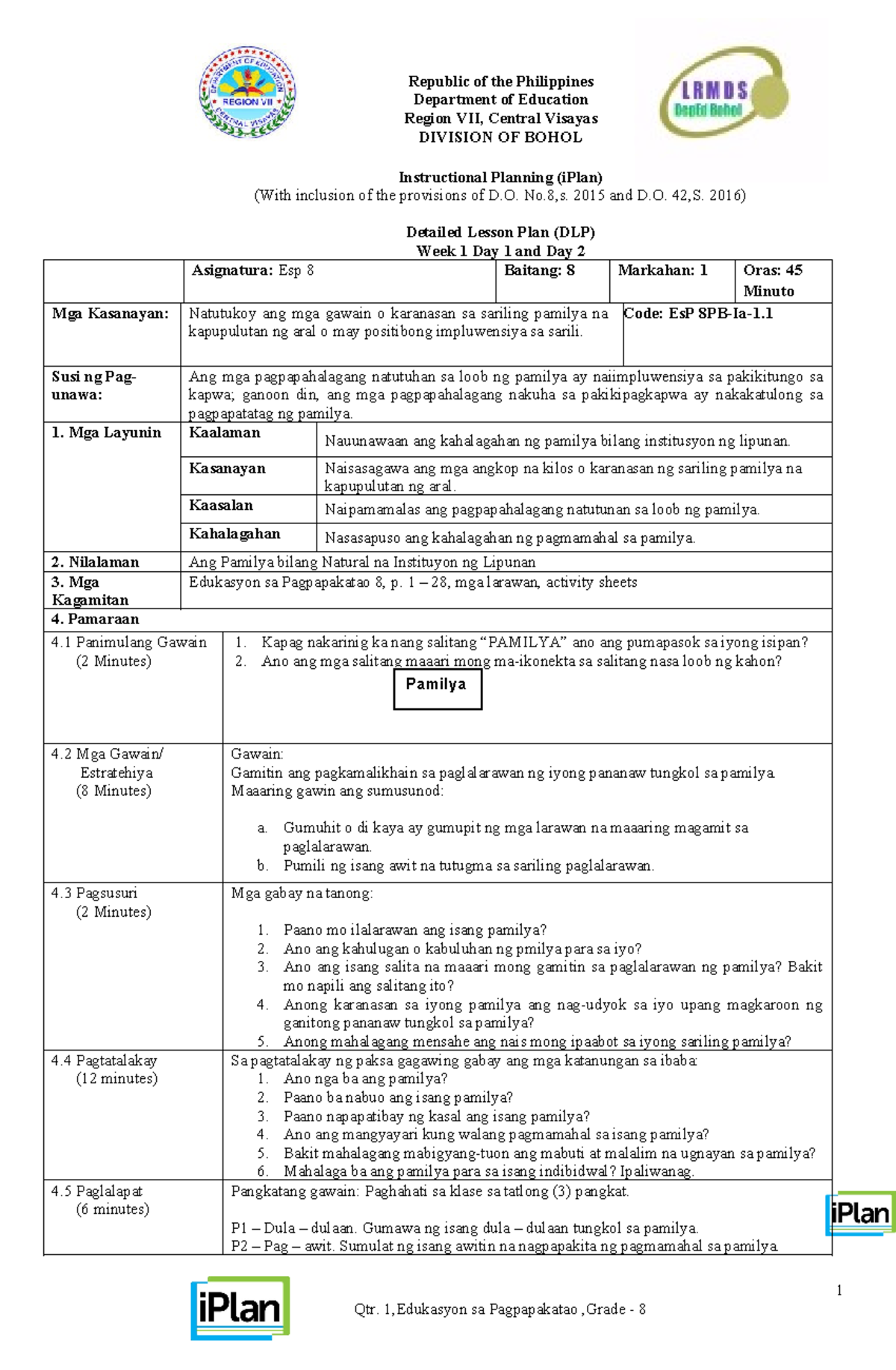 Iplan- 1 - it will great help - Department of Education Region VII ...