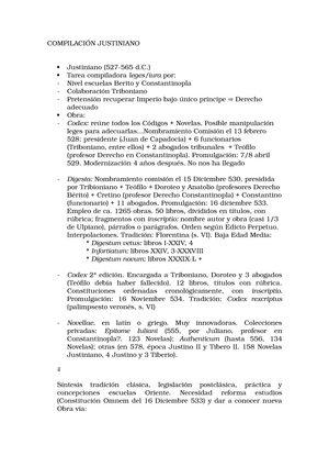 Compilacion Justiniano Studocu