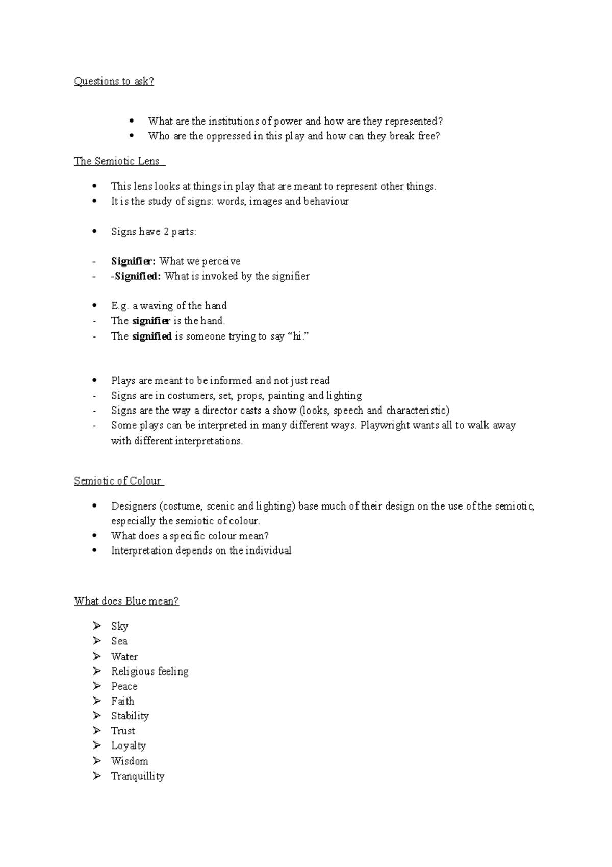 Lecture Notes Semiotic Lens, EthnoHistorical Lens Questions to ask