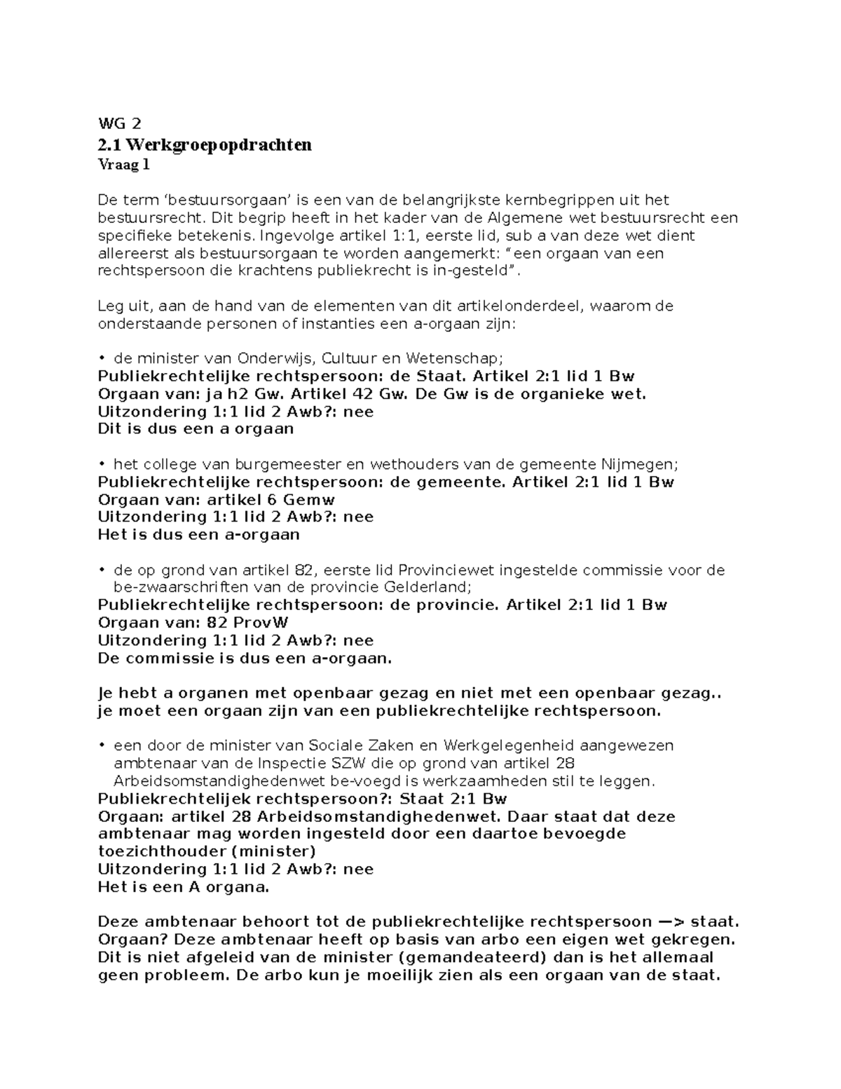 WG 2 Bestuurs - WG 2 2 Werkgroepopdrachten Vraag 1 De Term ...