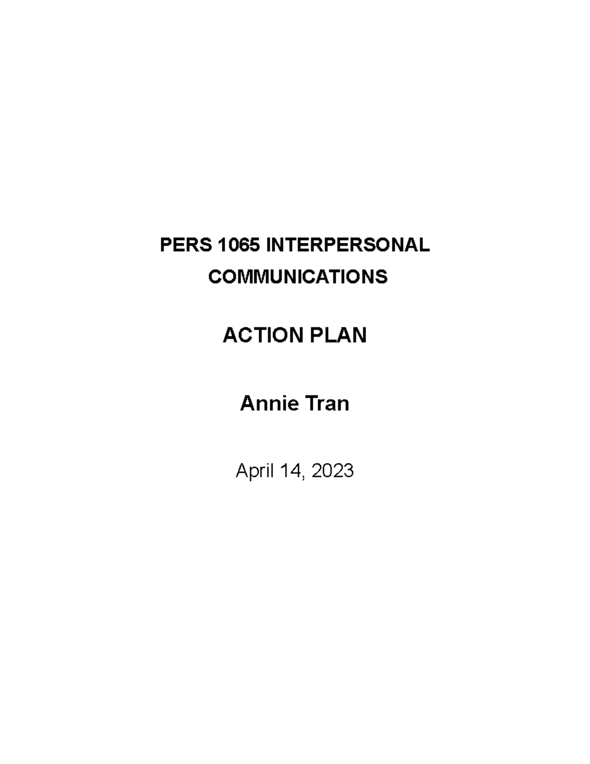 interpersonal communication plan assignment