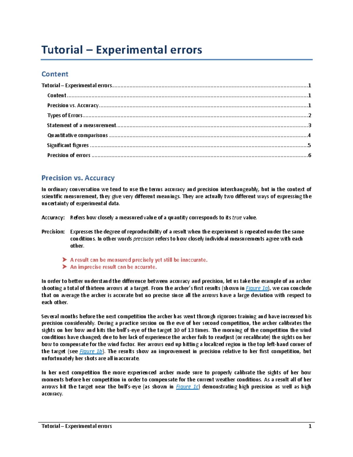 experimental errors in a lab