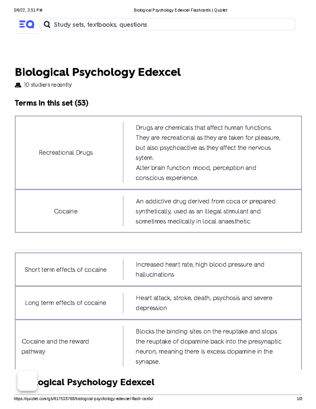 Biological Psychology Edexcel Flashcards Quizlet Upgrade Free 7 Da Biological Psychology 2467