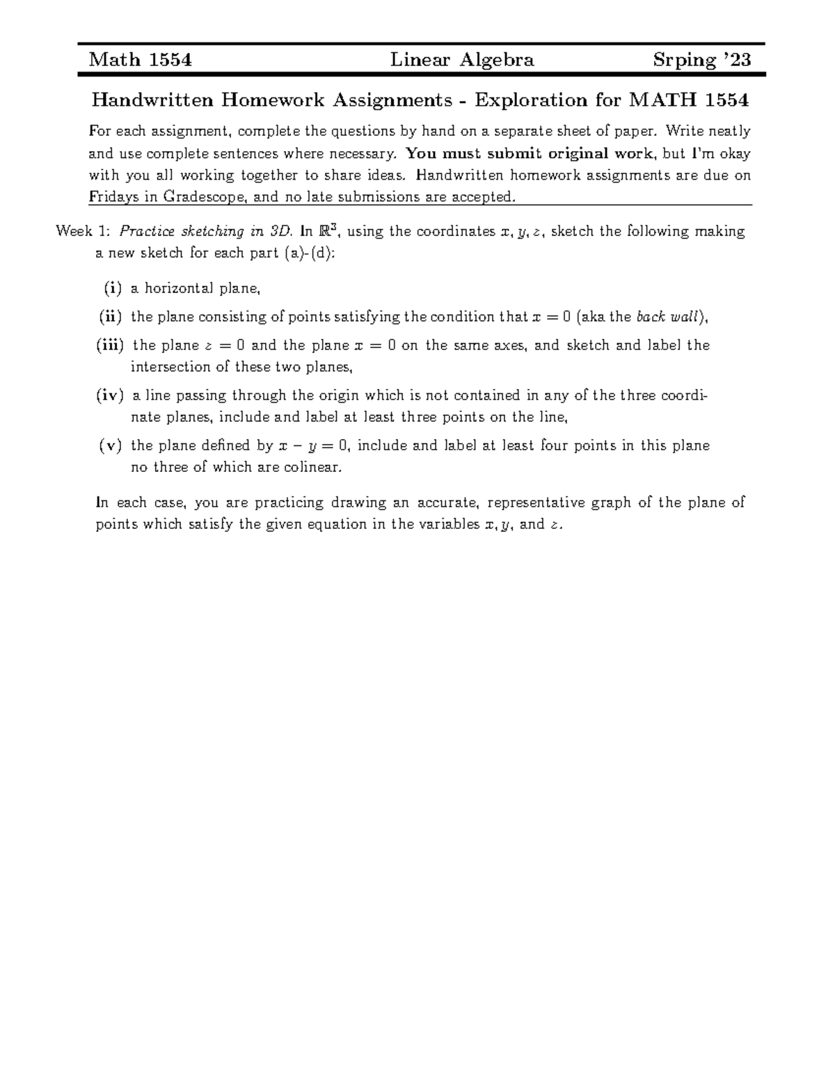 Exploration 1 Write neatly and use complete sentences where necessary