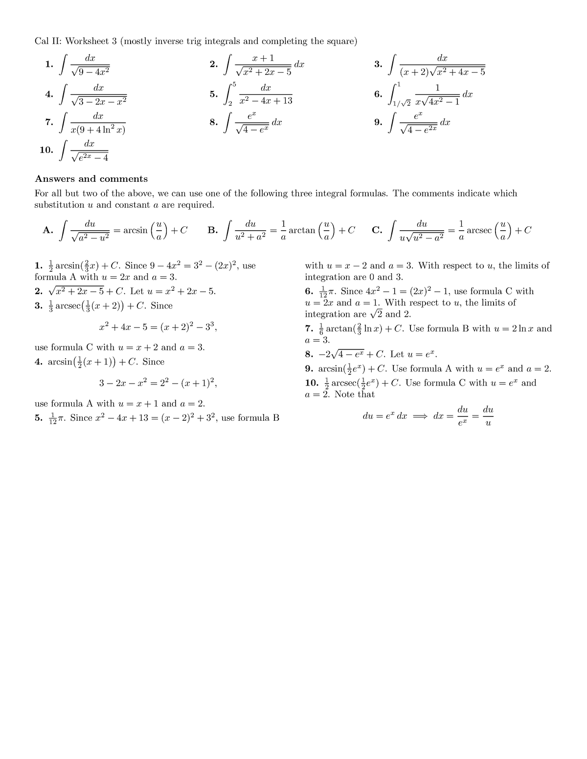 math-2-integration-of-inverse-trig-functions-practice-ws-cal-ii