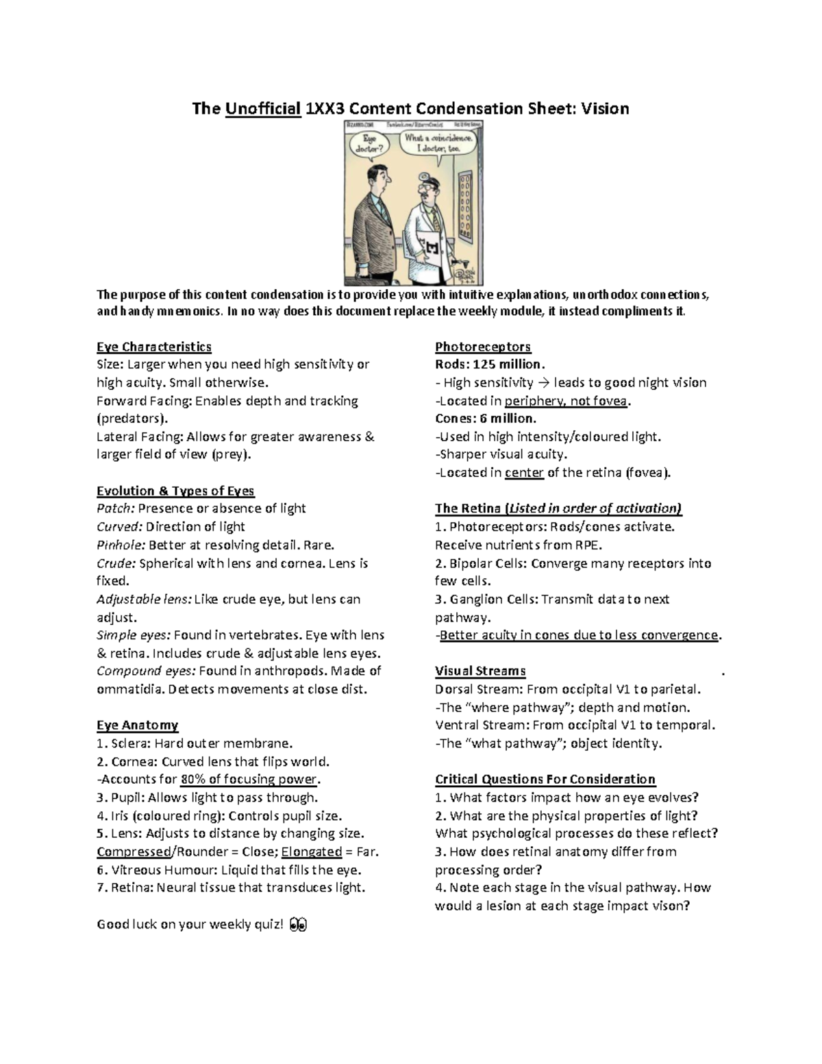 Vision Content Condensation Sheet - The Unofficial 1XX3 Content ...