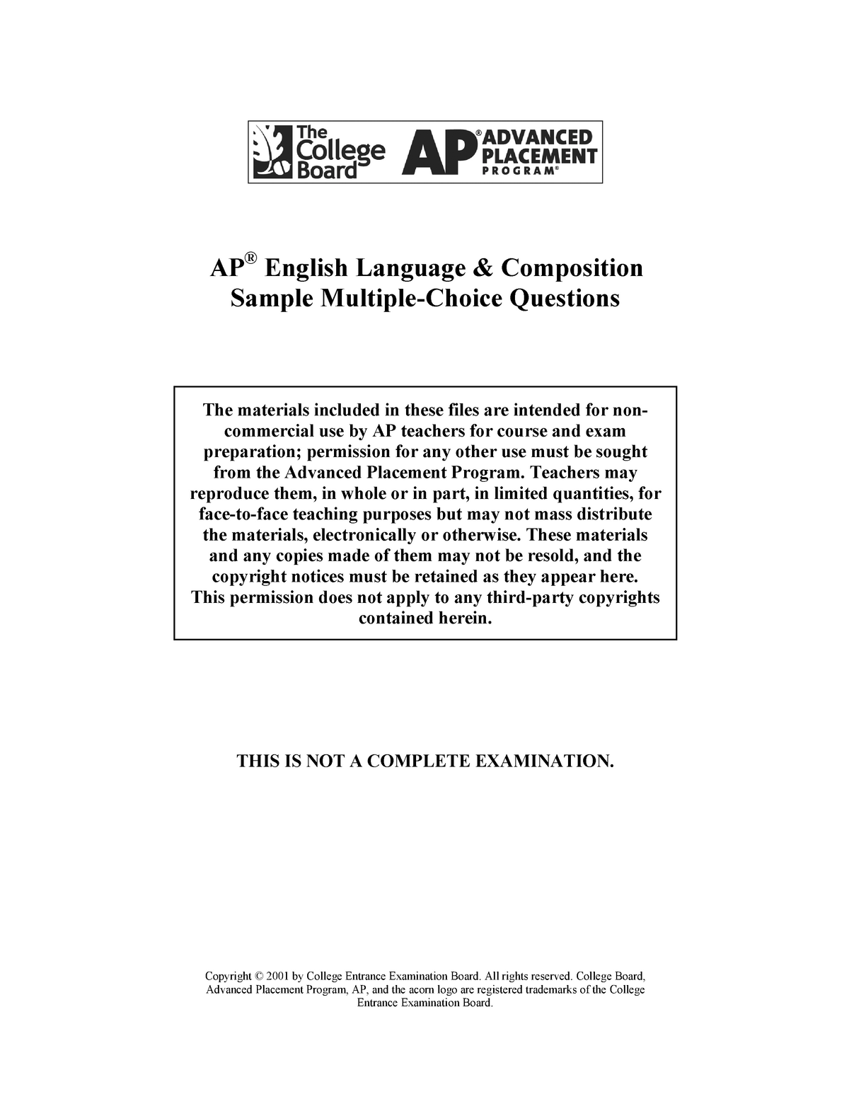 ap lang practice essays