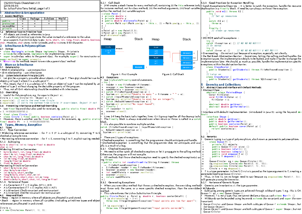 CS2030-final - finals cheatsheet - CS2030 Finals Cheatsheet v1. (2019 ...