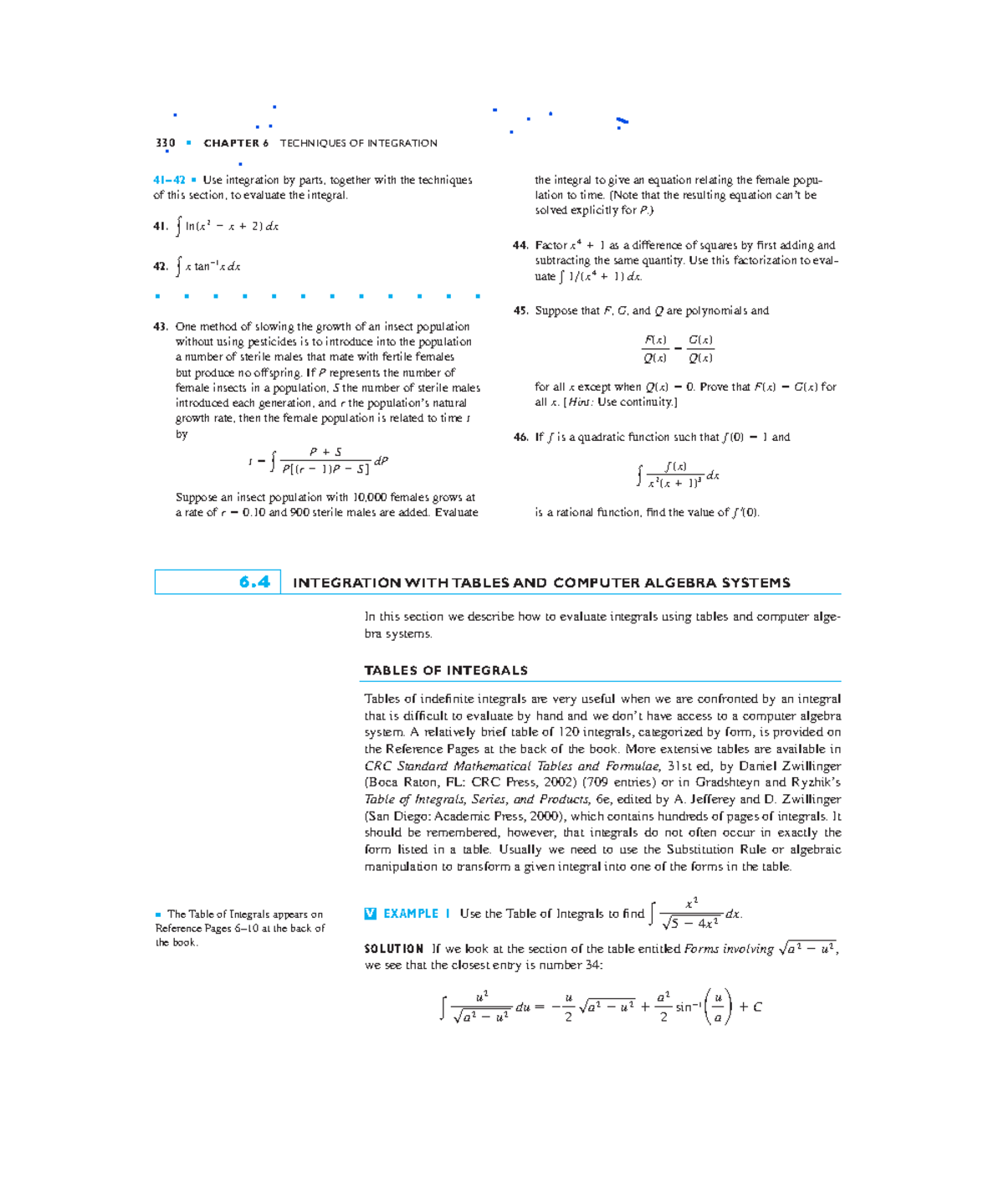 Math work ch - Math work - 41– 42 Use integration by parts, together ...
