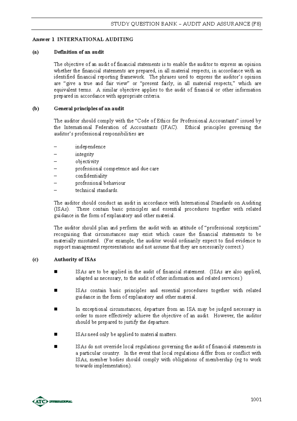 ACCA F8 Materials For Jun08 Session Study System F8AA-SQB-As J08 ...