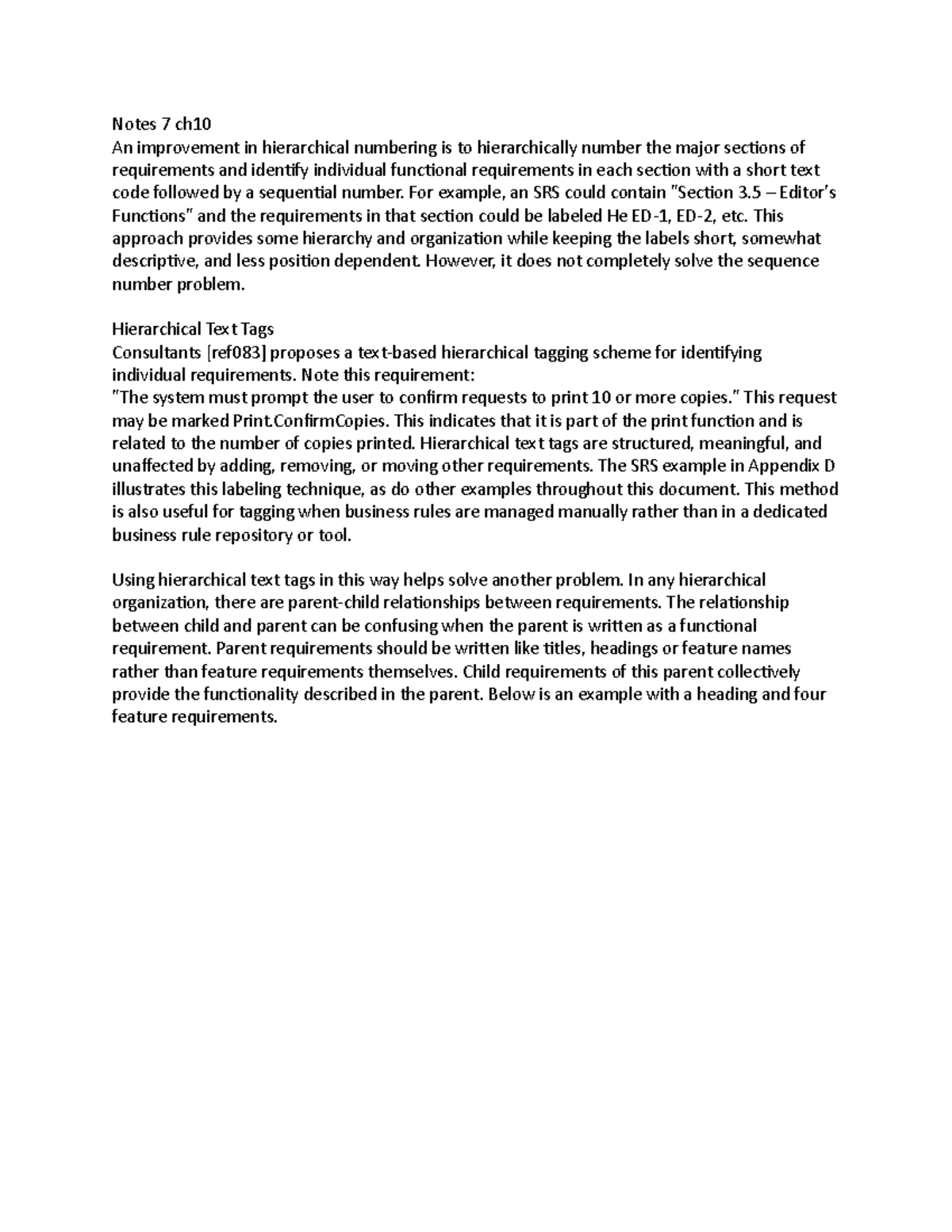 Notes 7 ch10 - Notes 7 ch An improvement in hierarchical numbering is ...