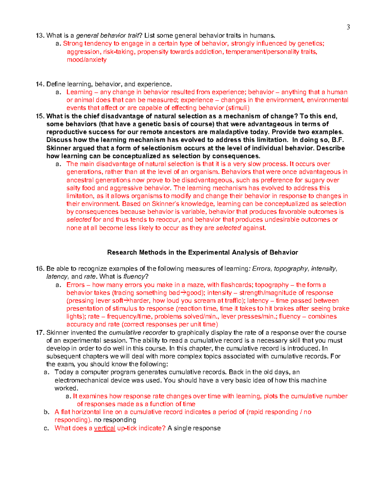 PSYC 213 Study Guide for Exam 1 S23 (3) - 3 What is a general behavior ...