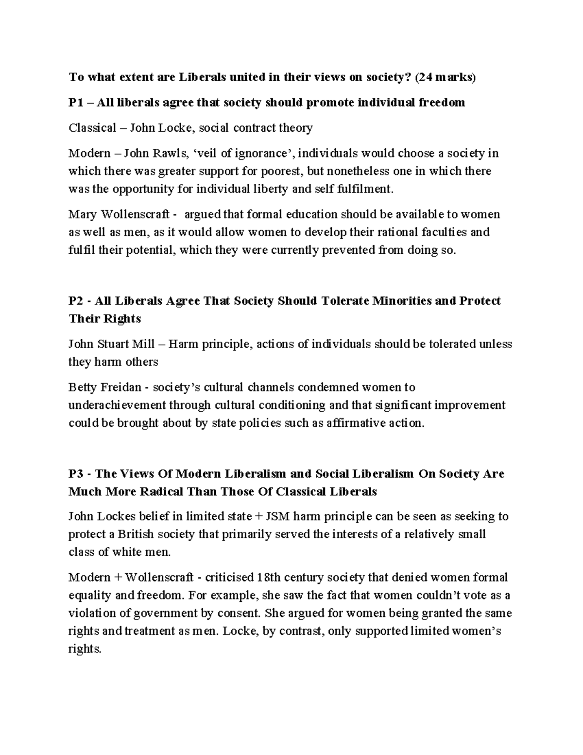 TWE are liberals united on society - To what extent are Liberals united ...