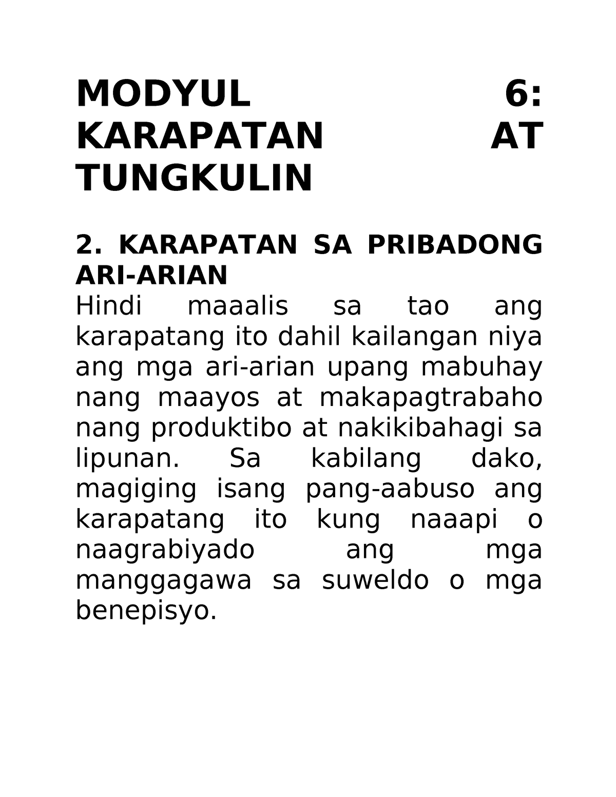 C Naglalaman Ng Dalawang Klase Ng Karapatan Ang Kapatan Sa Pribadong Ari Arian Modyul 6 4864