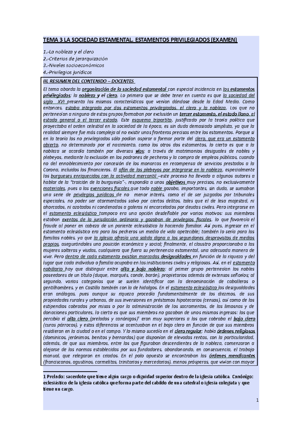 3 LA Sociedad Estamental Estamentos Privilegiados - TEMA 3 LA SOCIEDAD ...