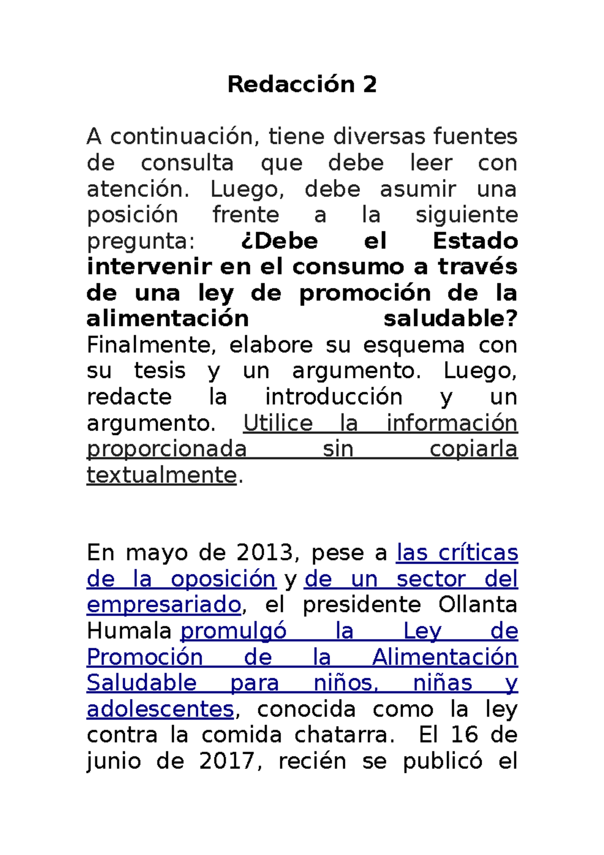 Redacción 2 corregido - lengusje - Redacción 2 A continuación, tiene ...