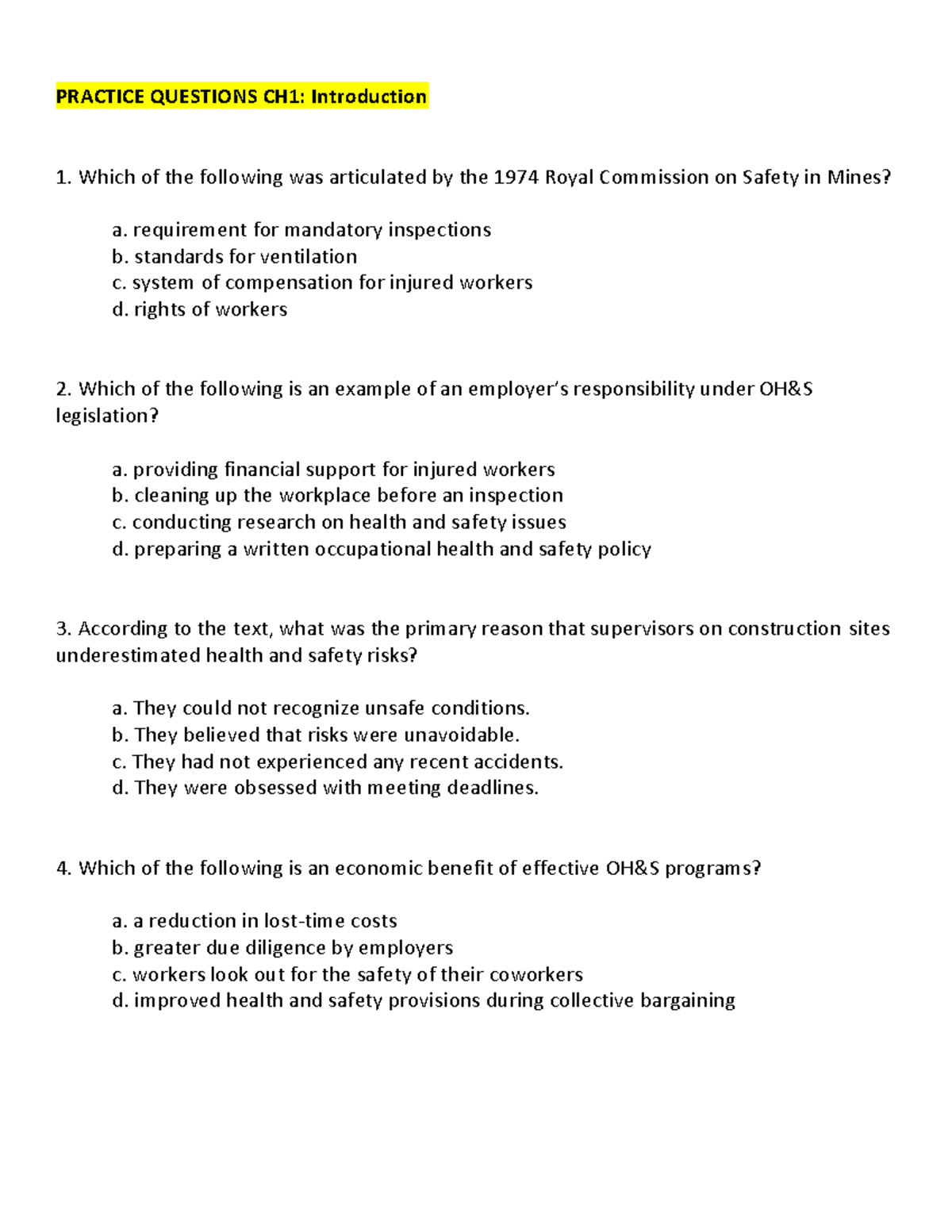 Practice+ Questions+CH+1+to+CH4 - PRACTICE QUESTIONS CH1: Introduction ...