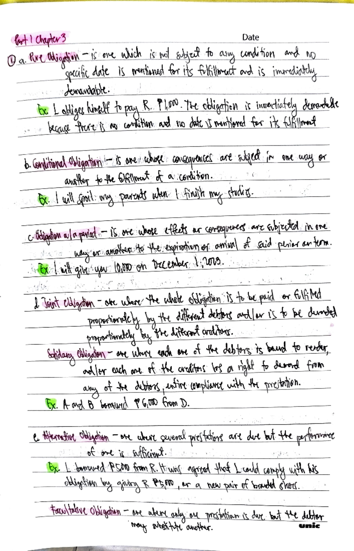 Oblicon part 1 ch 3 - material - Law on obligation and contract ...