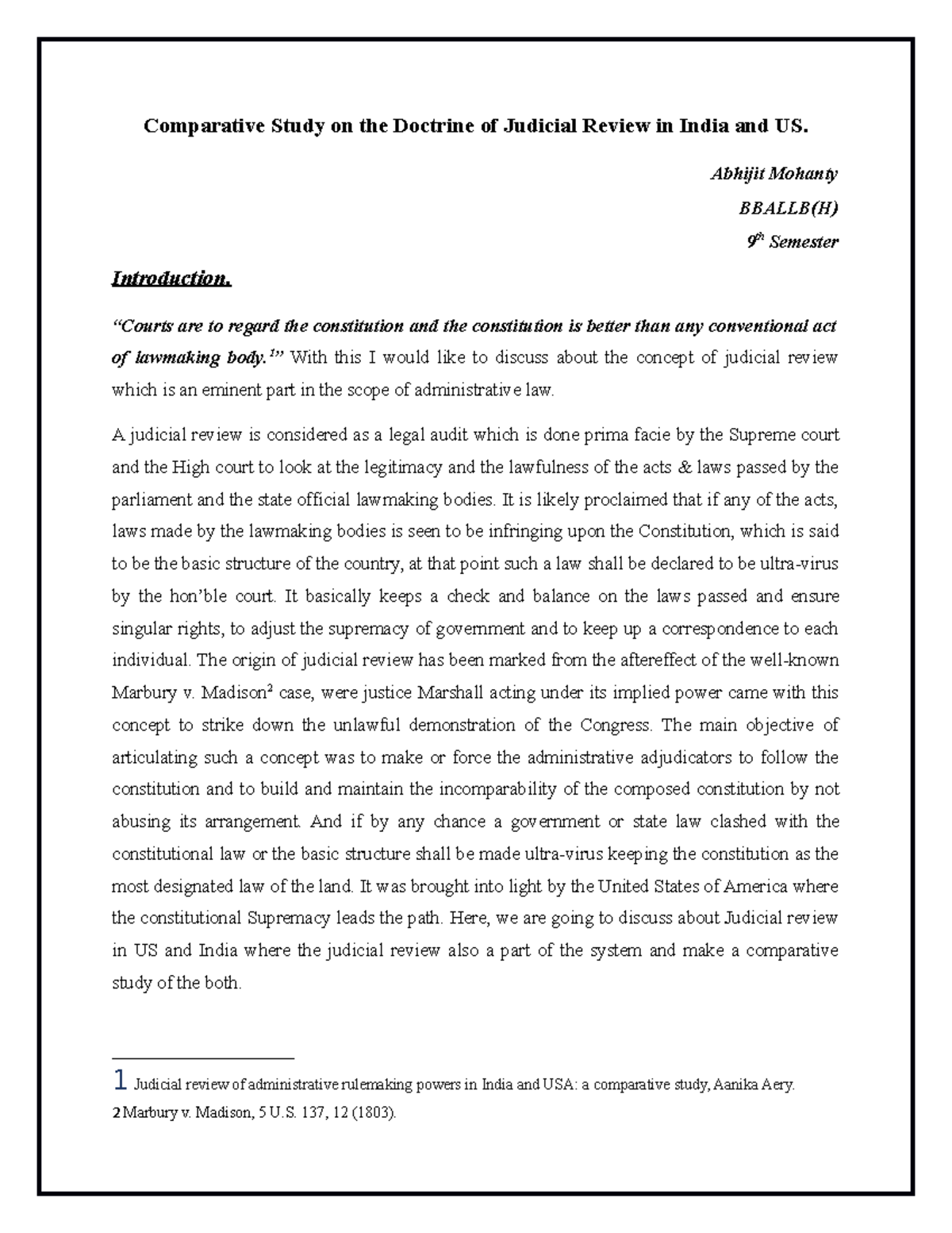 Abhijit Mohanty - JJJJJ - Comparative Study On The Doctrine Of Judicial ...