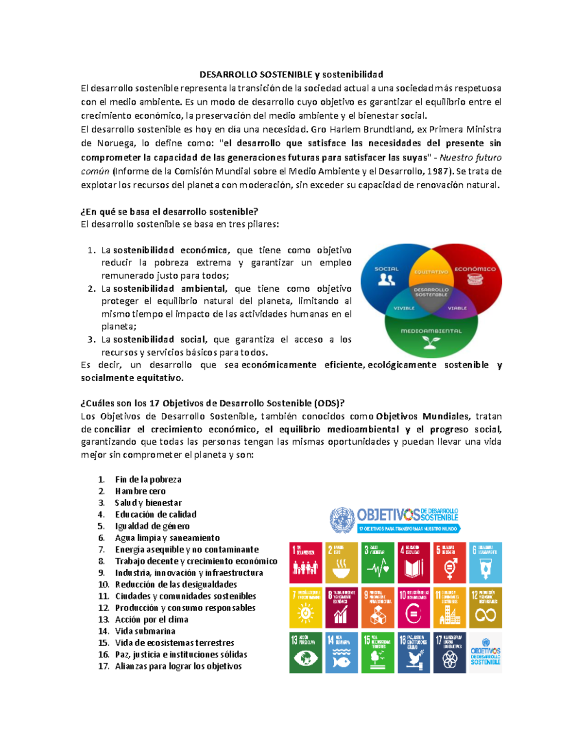 Desarrollo Sostenible Y Sostenibilidad - DESARROLLO SOSTENIBLE Y ...