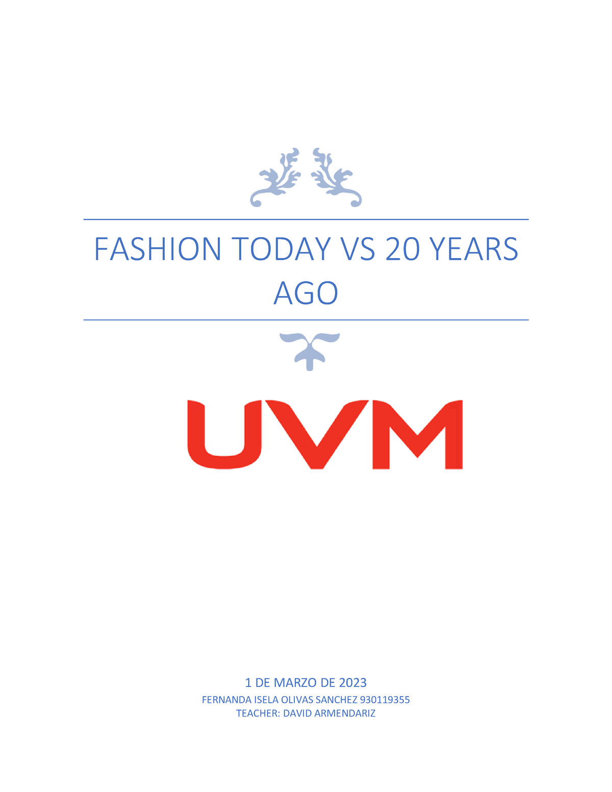 fashion today vs 20 years ago essay