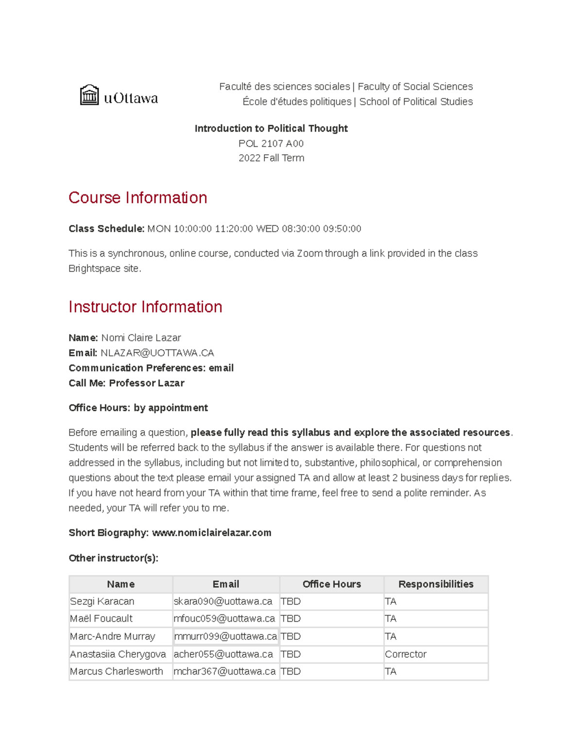 POL2107 PT 2022 syllabus final - Faculté des sciences sociales ...
