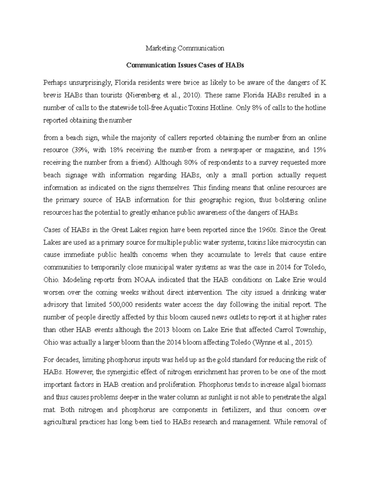 Marketing Communication - Communication Issues Cases of HABs ...